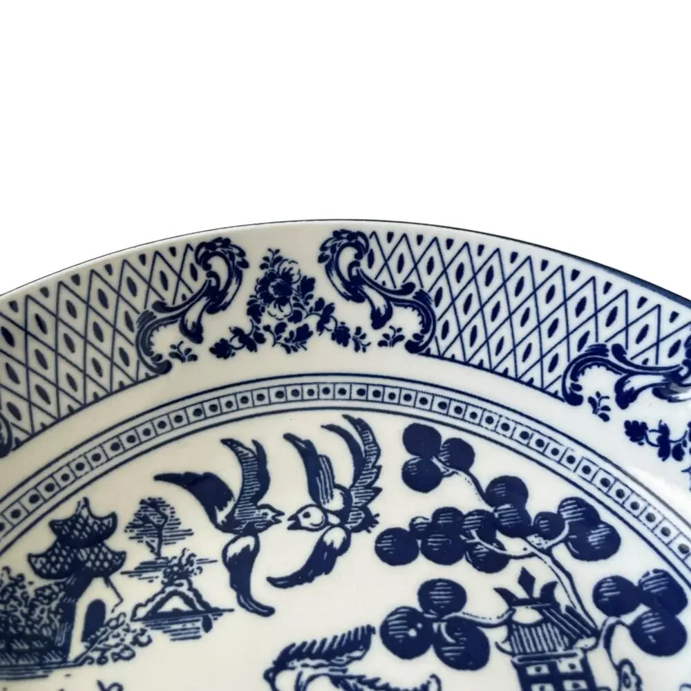 Eaton Fine Dining English Willow 9in Pasta Bowls Blue & White Set of 4 NEW